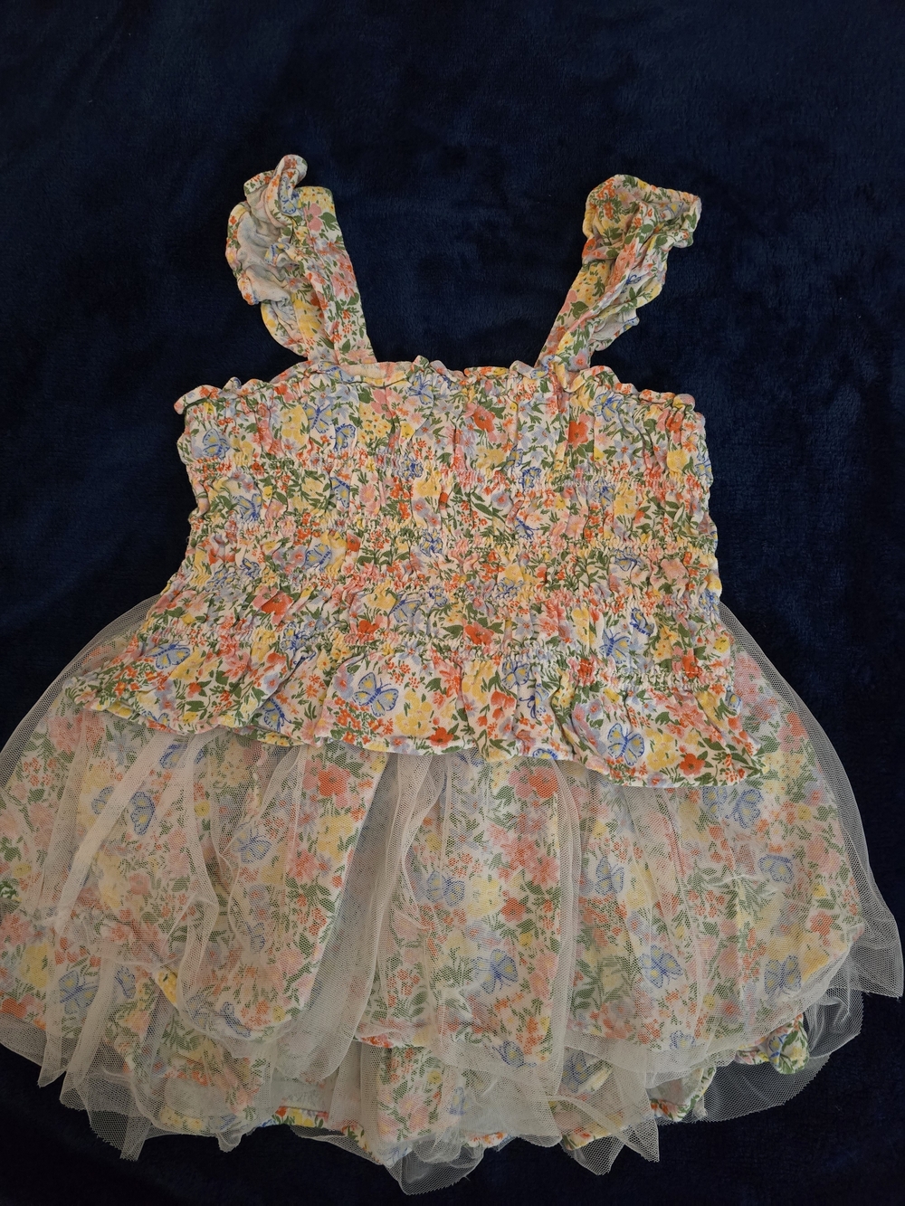 Old Navy Floral Ruffle Tank Top Dress in Pastel Mix